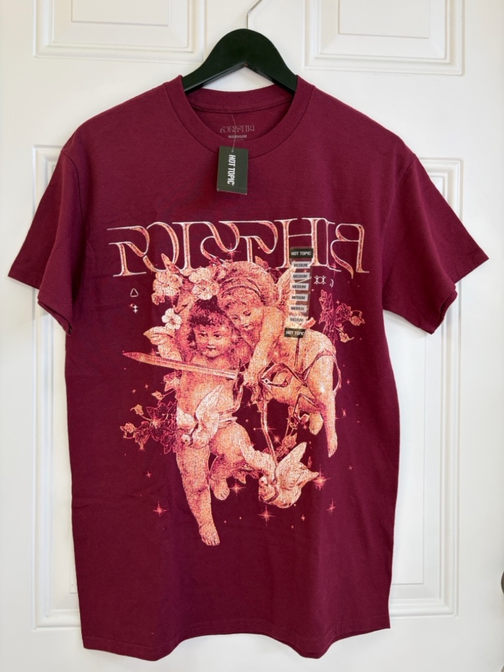 Hot Topic exclusive maroon Polyphia
Cherubs & Sword T-Shirt in size medium.
